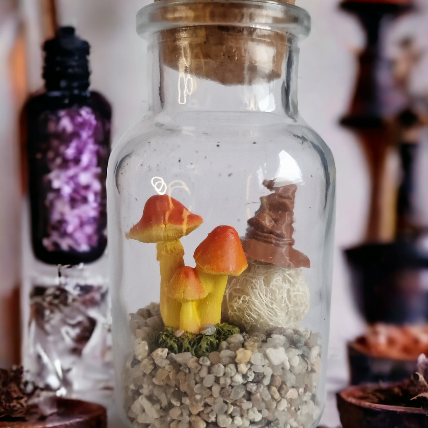 Tumbleweed with a Sorting Hat and Mushrooms