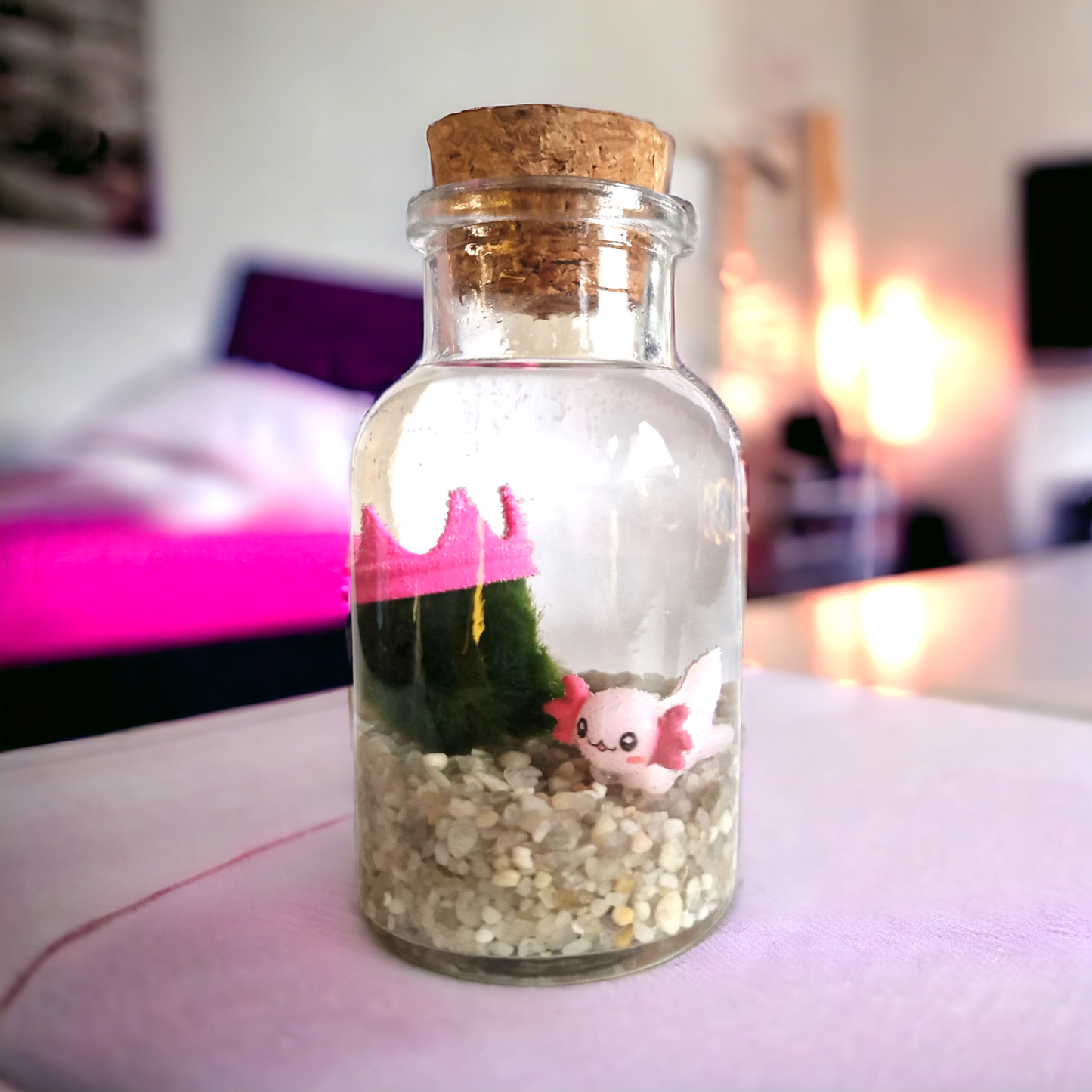 Marimo with Cute Axolotl