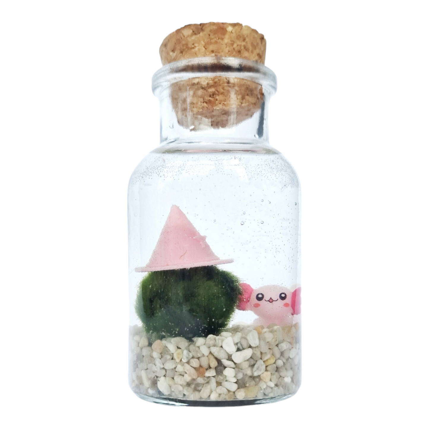 Magical Lil Wizard Marimo with Axolotl
