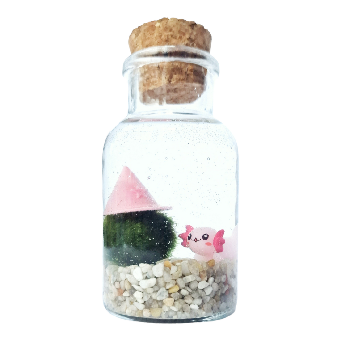 Magical Lil Wizard Marimo with Axolotl
