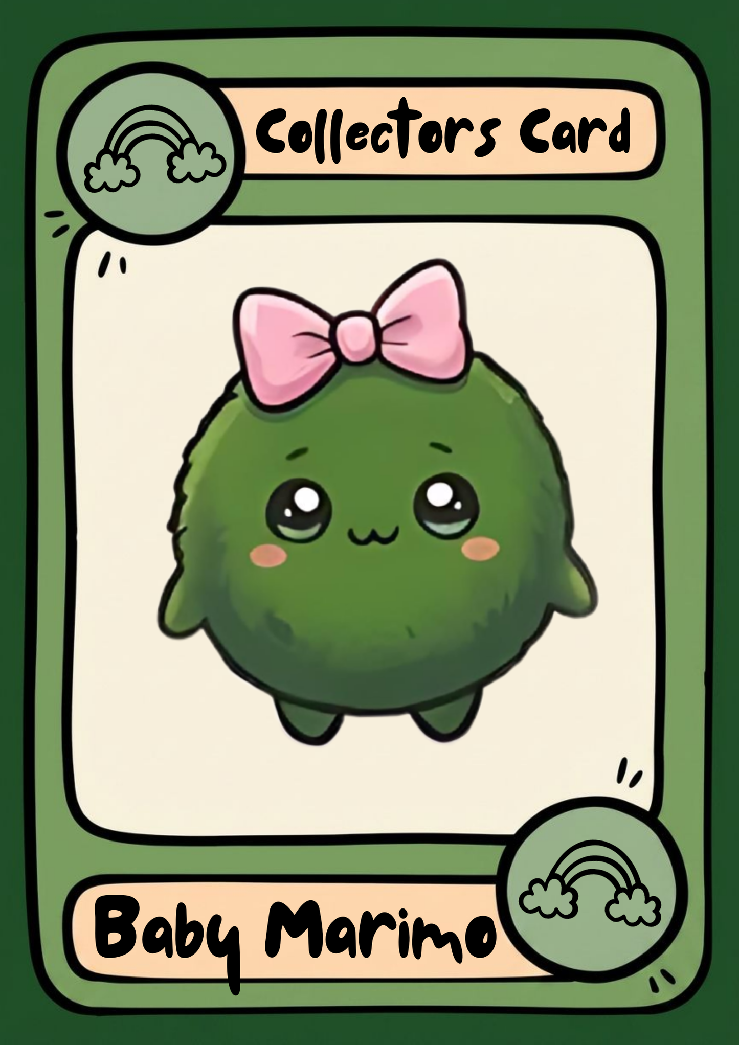 Baby Marimo with a Cute Kitten