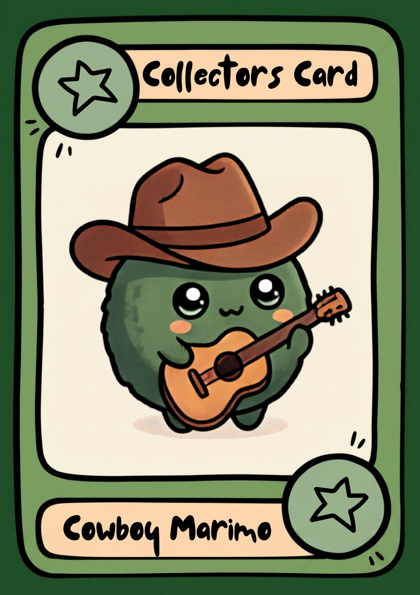 Tatertot the Cowboy Marimo with Guitar