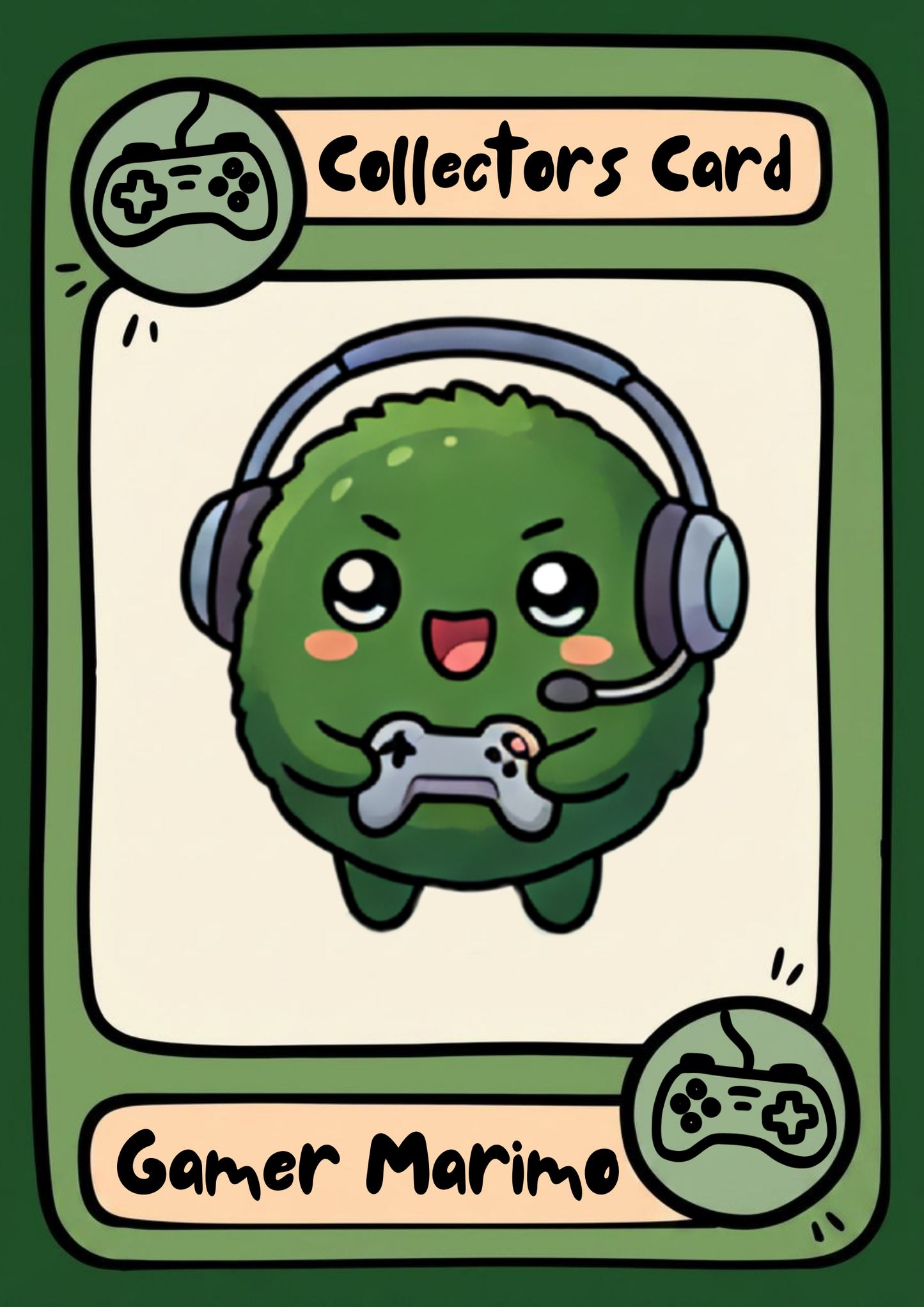 Pixel the Gamer Marimo with Star and Plant