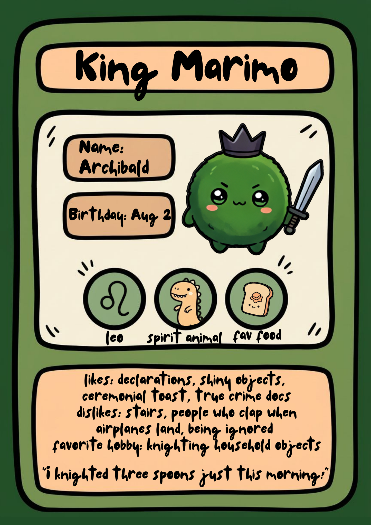 Archibald the King Marimo