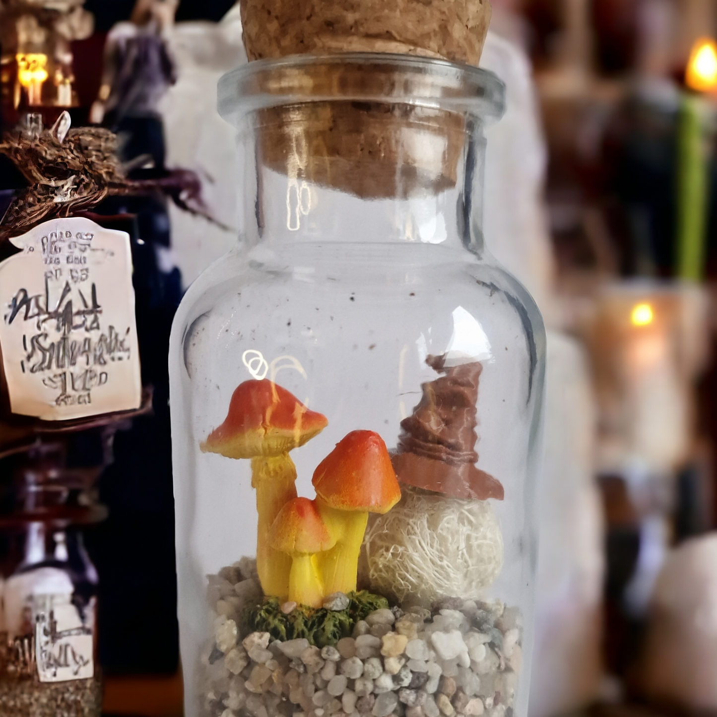 Magical Tumbleweed Pet with Sorting Hat and Mushrooms