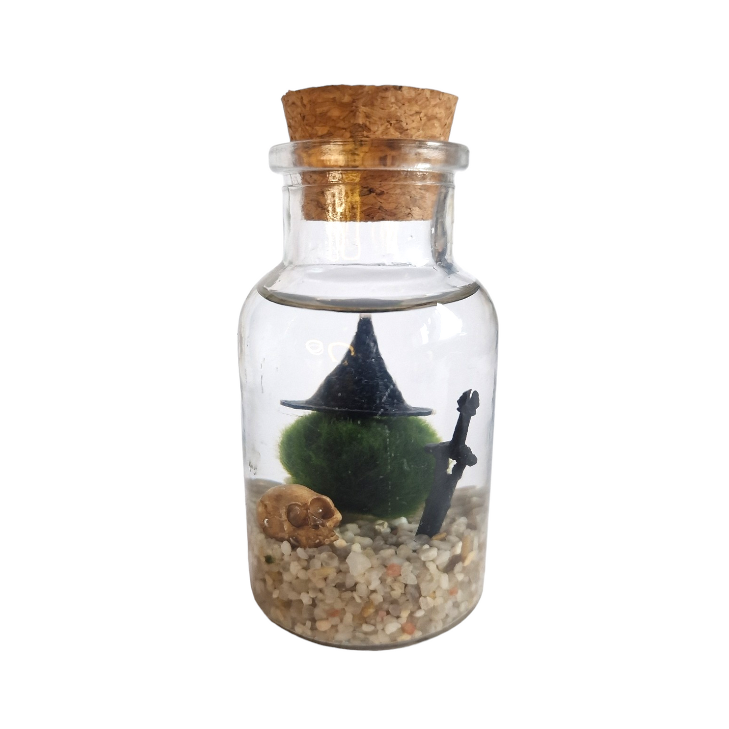 Witchy Marimo Pet with Skull