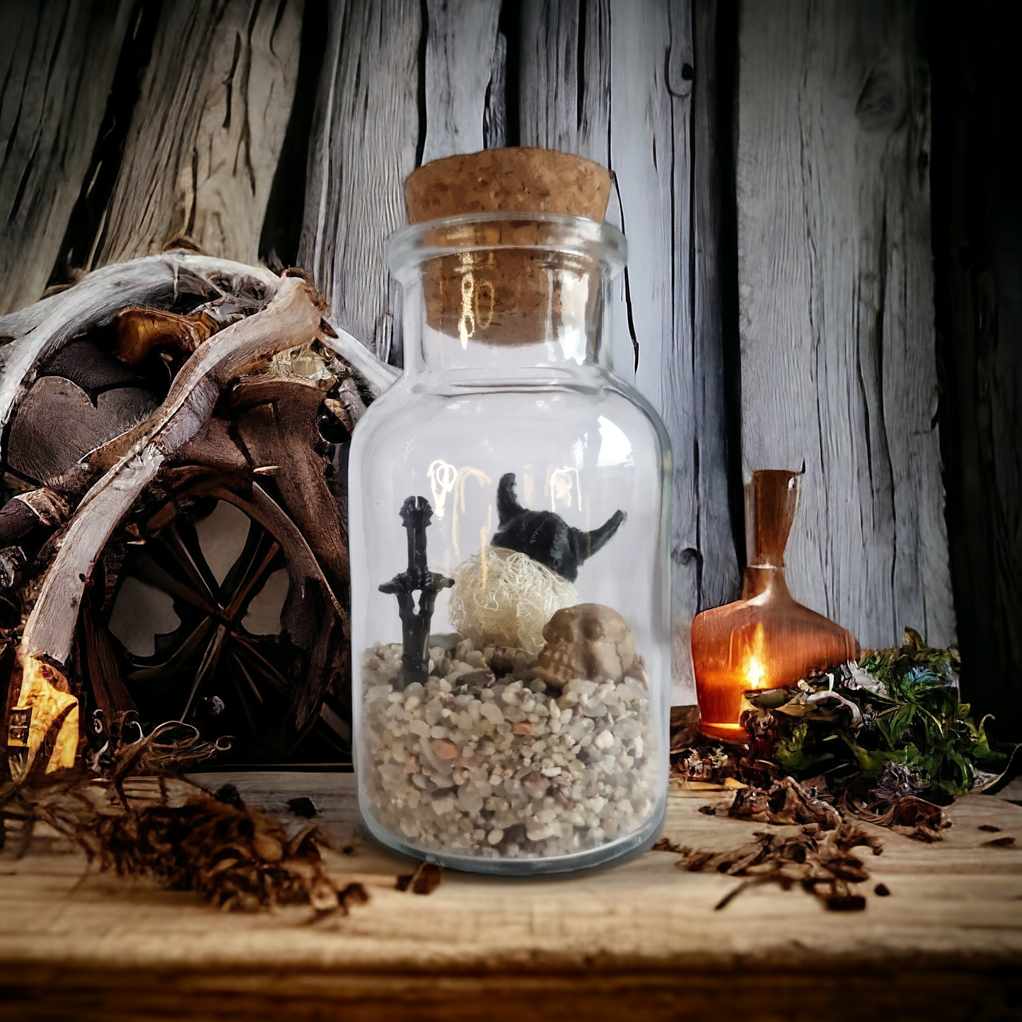 Viking Tumbleweed Pet with Sword and Skull