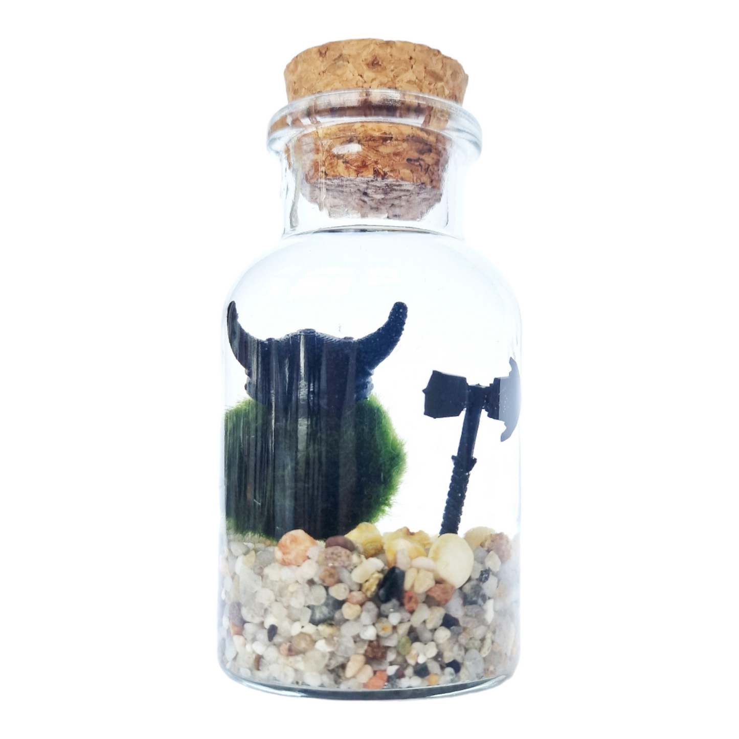 Viking Marimo Moss Ball Pet with Weapon