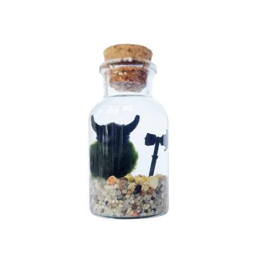 Viking Marimo Moss Ball Pet with Weapon