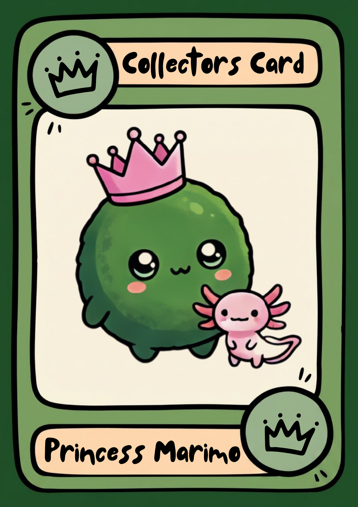 Mochi the Marimo with Axolotl