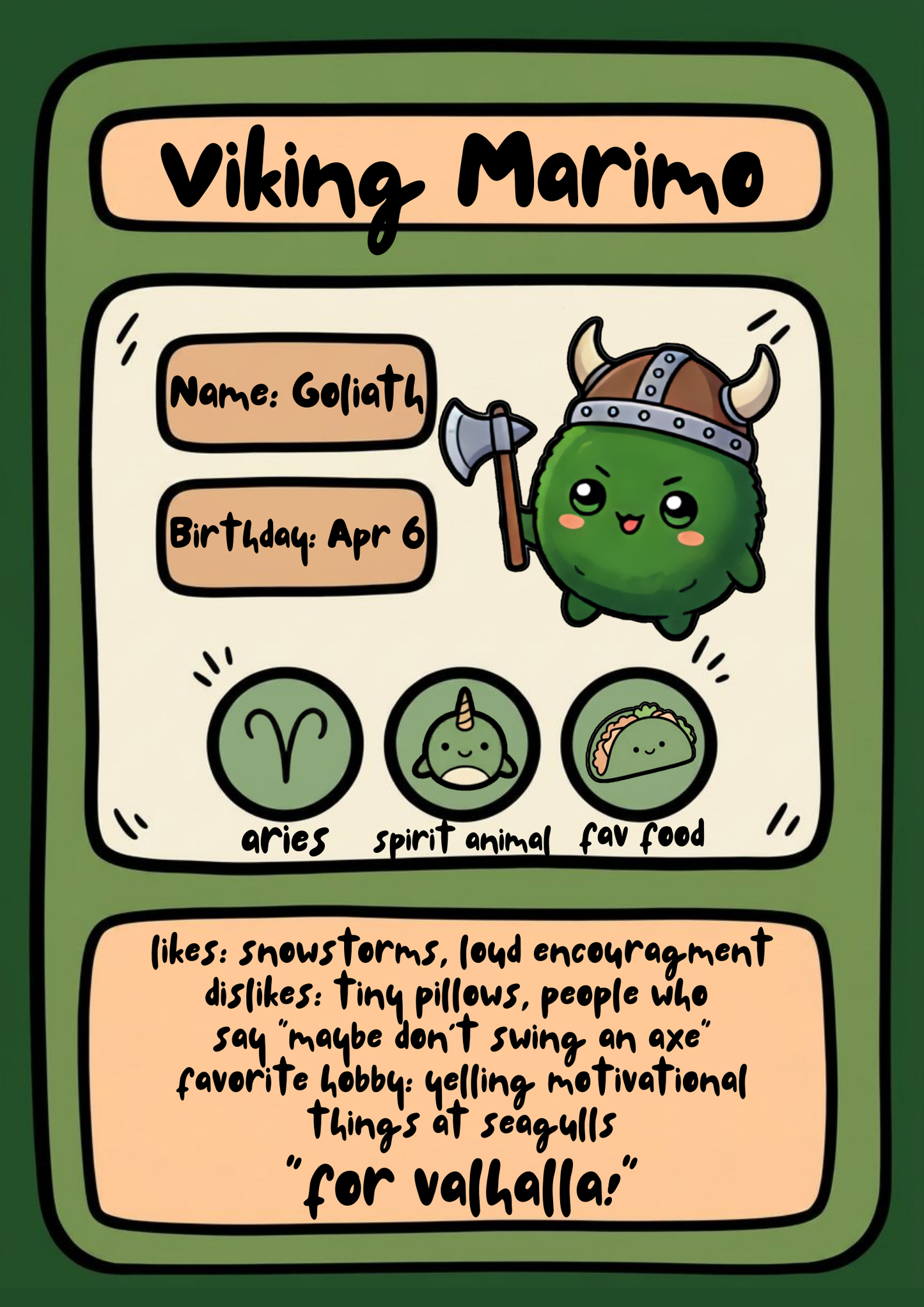Goliath the Viking Marimo
