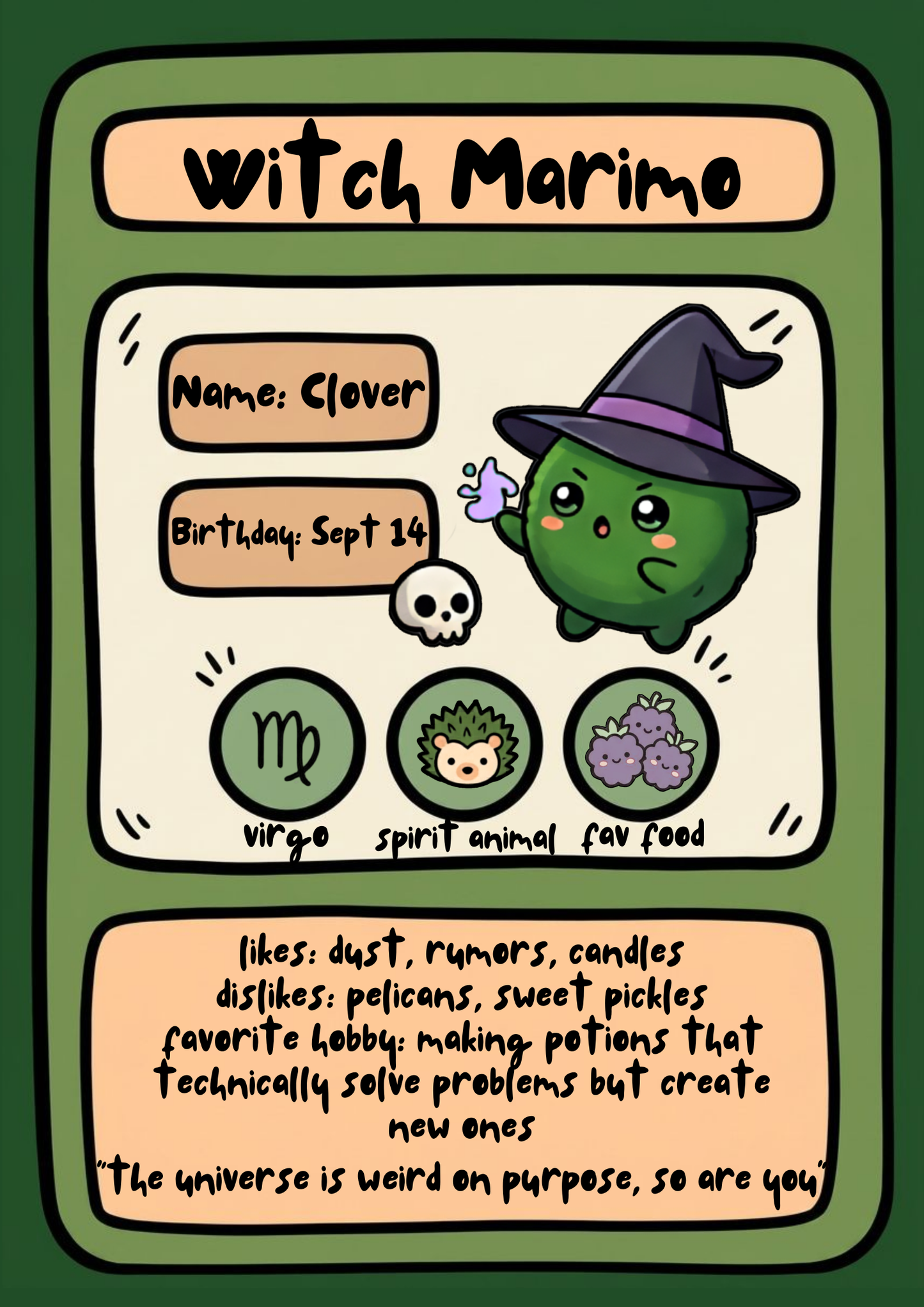 Clover the Witch Marimo