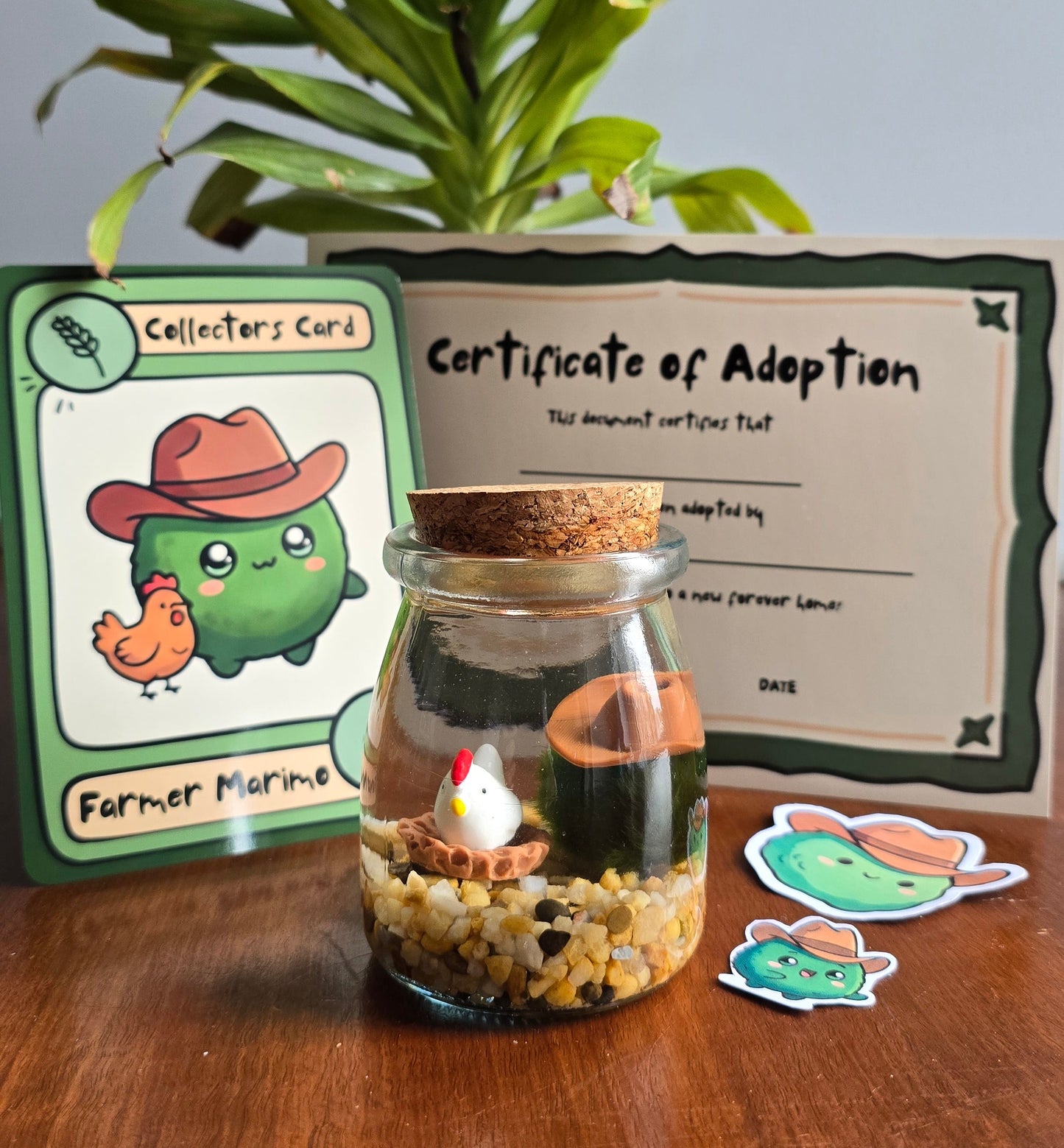 Maple the Farmer Marimo with Chicken